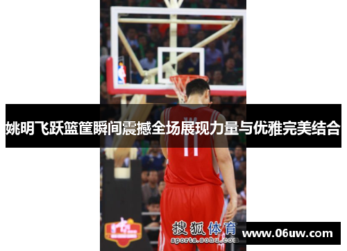 姚明飞跃篮筐瞬间震撼全场展现力量与优雅完美结合